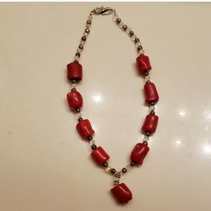 Red beaded necklace